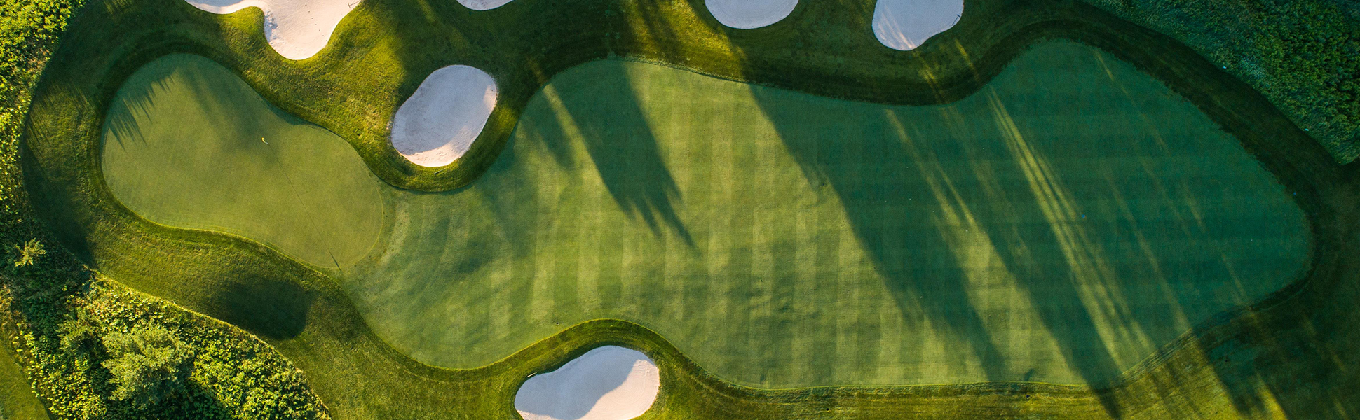 aerial view of golf course hole